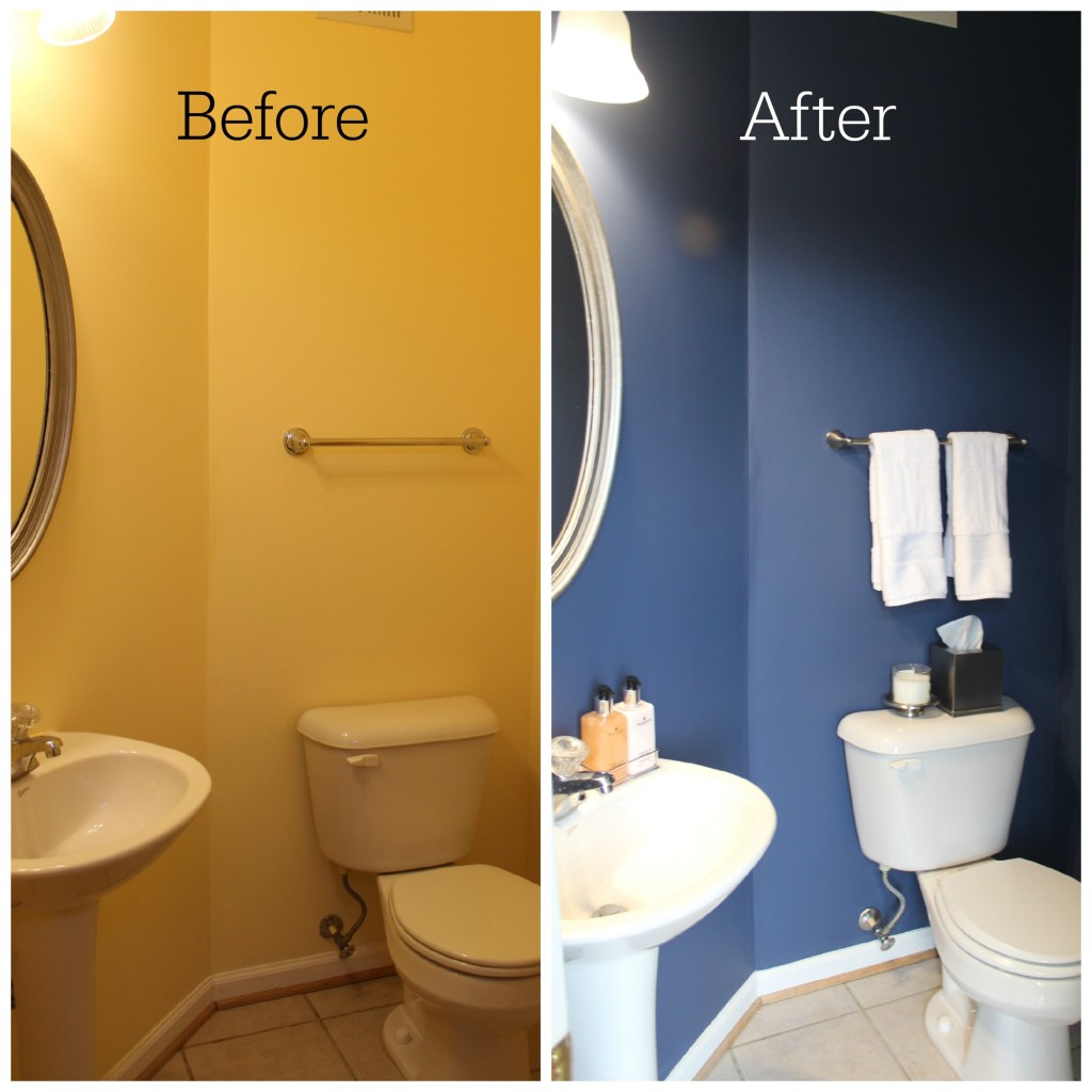 Side-by-side comparison. Goodbye yellow, hello navy!