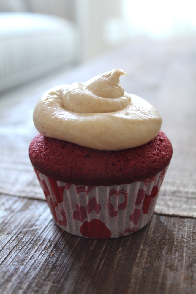 Voilà! Red Velvet Peanut Butter and Fluff cupcake.
