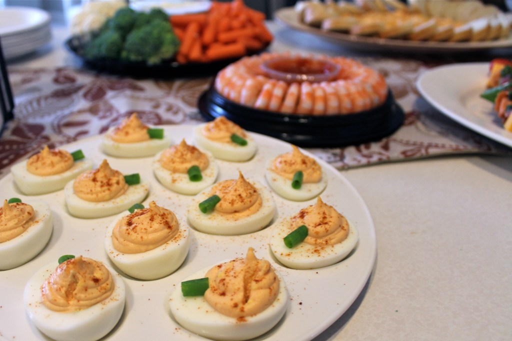 Bryan's famous deviled eggs, Halloween style!
